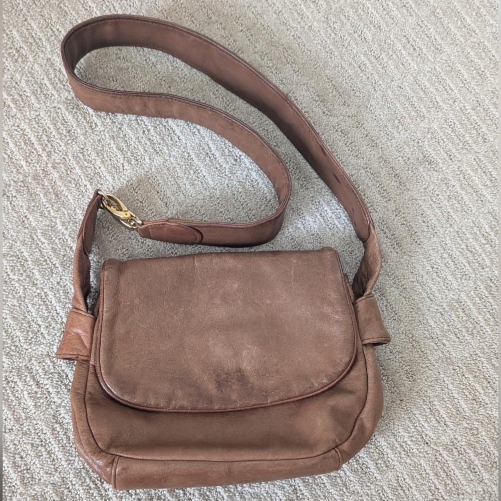 VTG‎ Talbot's Soft Brown Leather Crossbody
